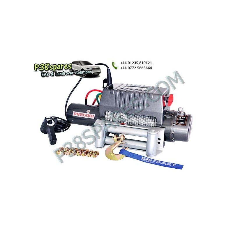 Britpart 9500 Lbs 3.6 Kw Pulling Power Winch - Steel Cable - 12 Volt - All Models