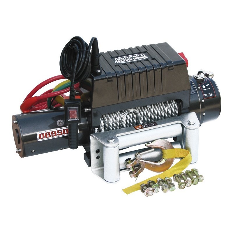Britpart 9500 Lbs 3.6 Kw Pulling Power Winch - Steel Cable - 24 Volt - All Models