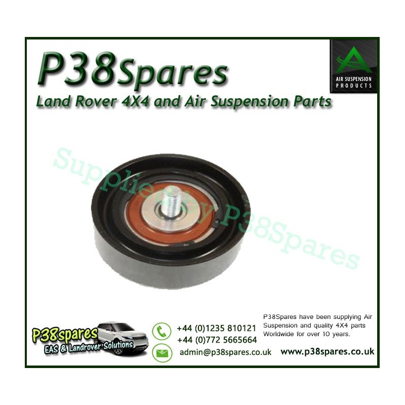 Genuine Range Rover P38 Drive Belt Idler Pulley 80 mm - Timing Tensioner - V8 Petrol 1999-2002 With Air Conditioning