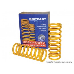 Pair Rear Heavy Duty Yellow Lifted 50mm (+200KG) Coil Springs Defender, Discovery 1 & 2, Range Rover Classic