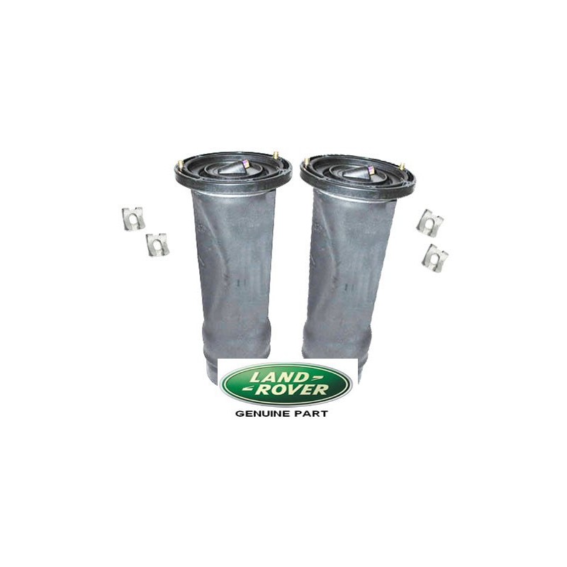   Pair Rear Discovery 2 Genuine Land Rover Air Suspension Springs & Clips Fits Left & Right 1998-2004 - supplied by p38spares ai
