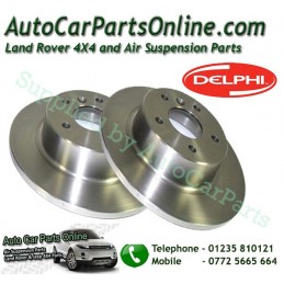 Delphi Pair Rear Land Rover Discovery 2 Solid Brake Discs 1995-2004