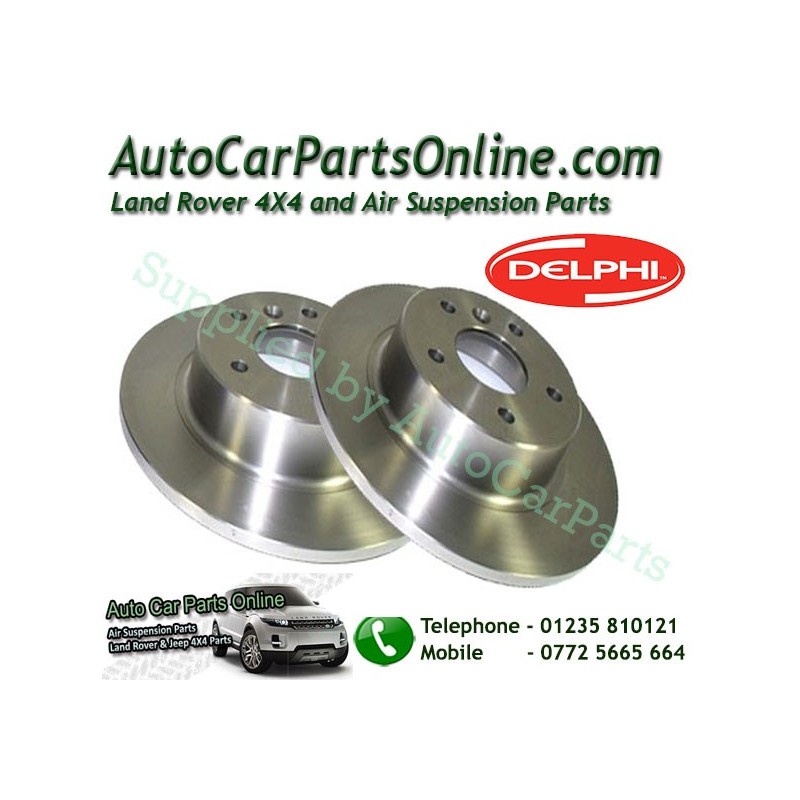   Delphi Pair Rear Land Rover Discovery 2 Solid Brake Discs 1995-2004 - supplied by p38spares 