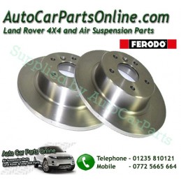 Ferodo Pair Rear Land Rover Discovery 2 Solid Brake Discs 1995-2004